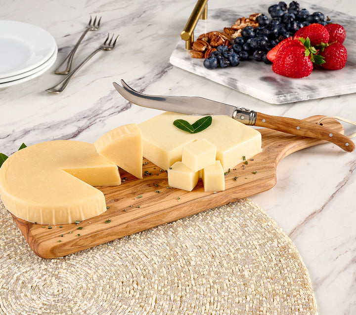Olive Wood Cheese Board with Knife Set