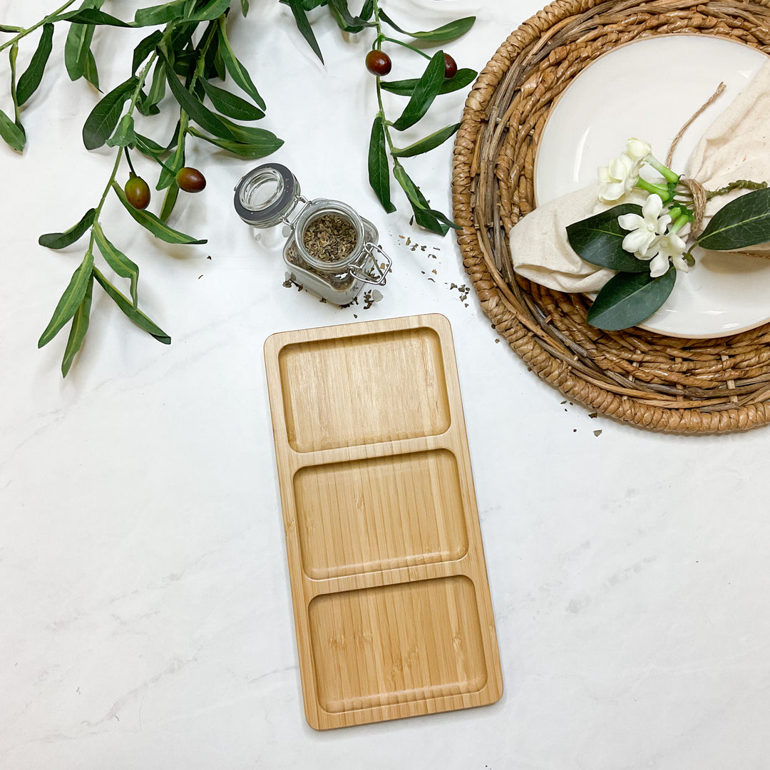 Sergio's Three-Section Bamboo Serving Tray