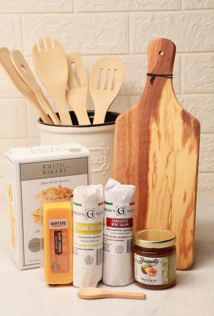 Sergio's Charcuterie & Cheese 8-Piece Olivewood Serving Set