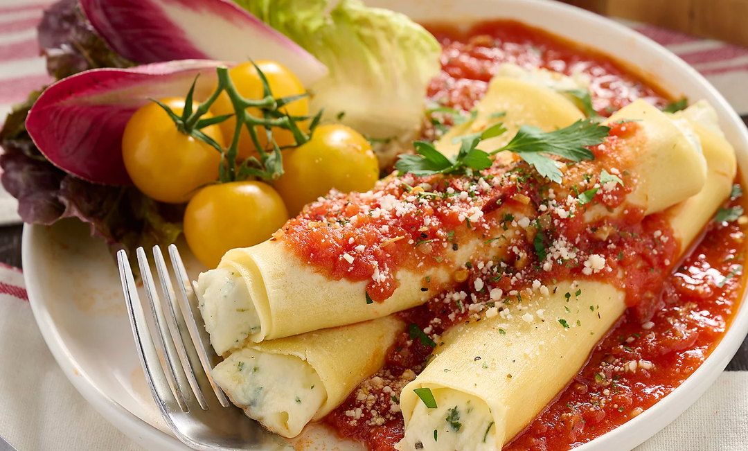 Sergio's Manicotti 24 ct with (2) 12oz Marinara Sauces